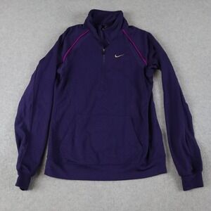 Nike Jacket Womens‎ Small Dri-Fit 1/4 Zip Pullover Mock Neck Purple Long Sleeve
